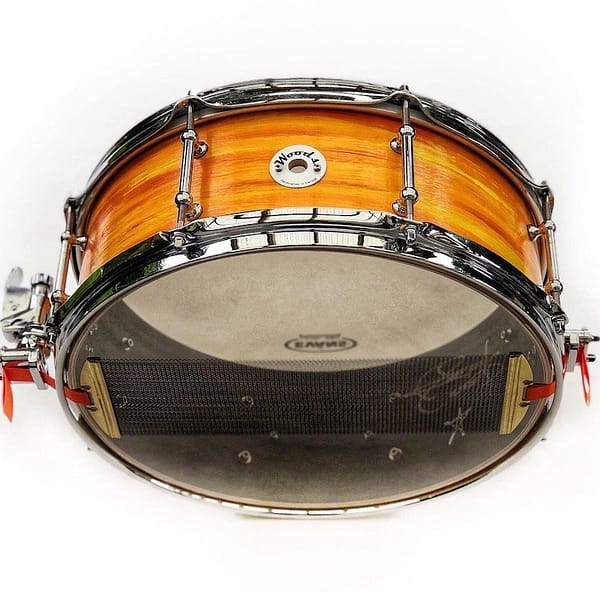 orange swirl finish custom snare drum